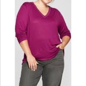 Ava and Viv Long Sleeve Fuschia Blouse!